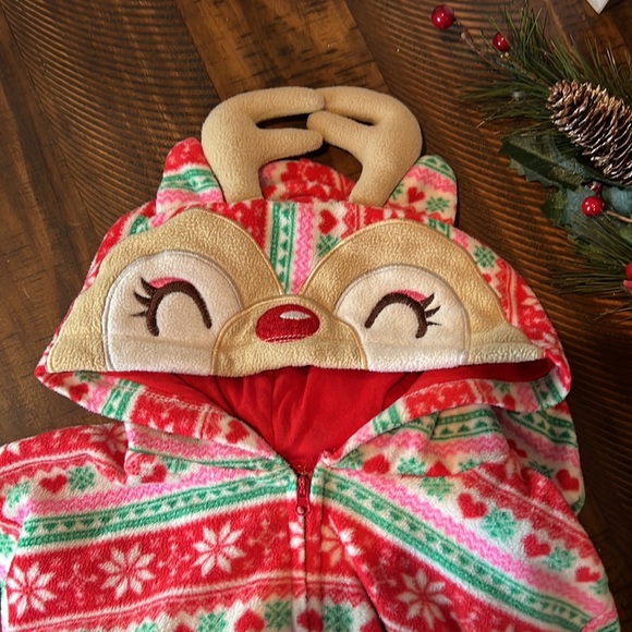 EUC Christmas PJs with deer hoodie - Picture 6 of 7